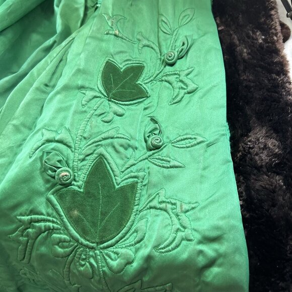 Sheared Beaver Midi Coat with Front Closure & Mink Collar Vintage 1940s Taubert - Picture 13 of 15